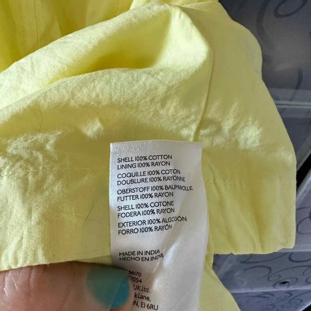 Anthropologie Maeve Dress L Fit to Flare Mini Cocktail Party Fun Bright Yellow - Picture 6 of 7